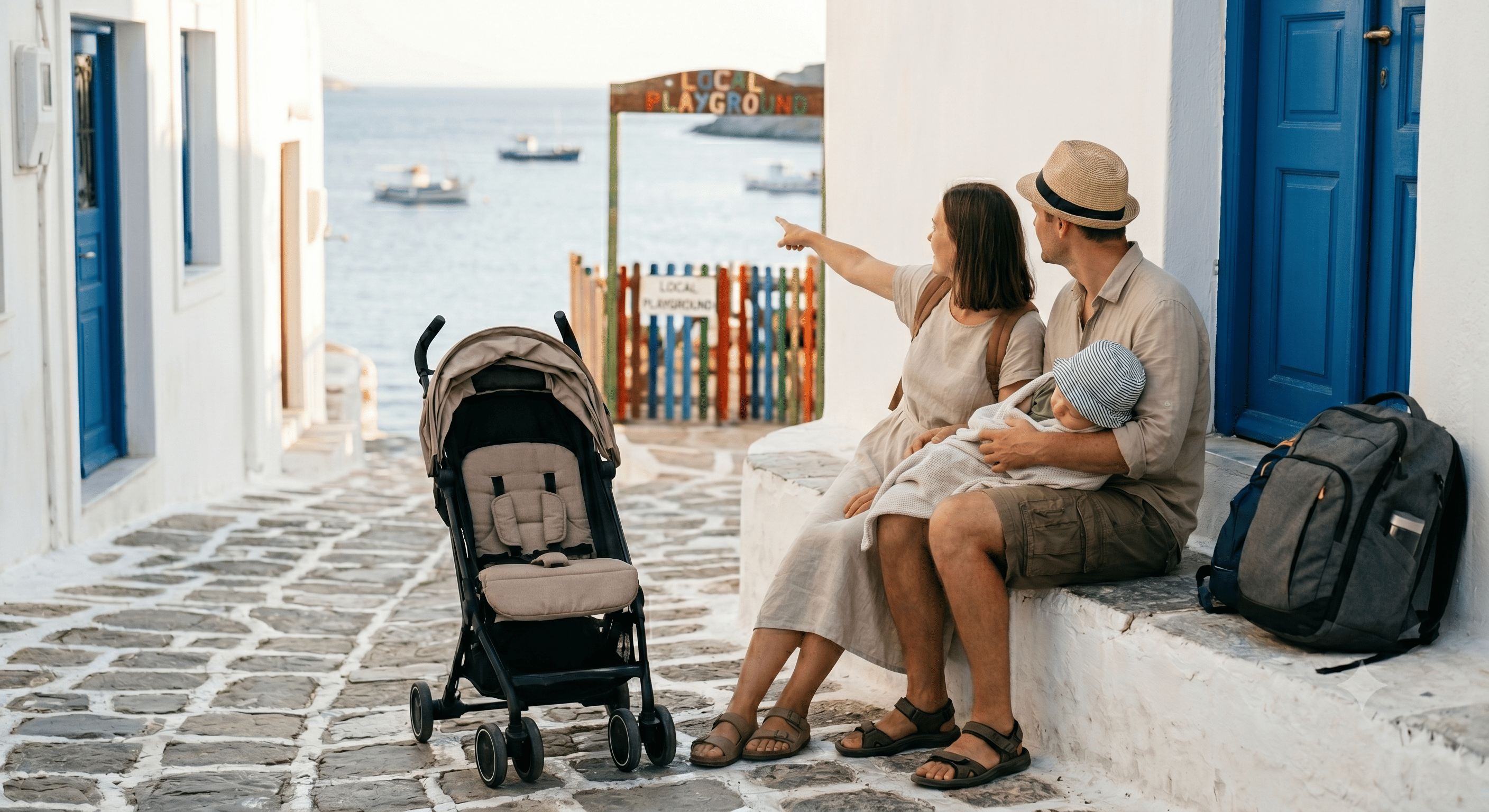 Family enjoying a slow travel day